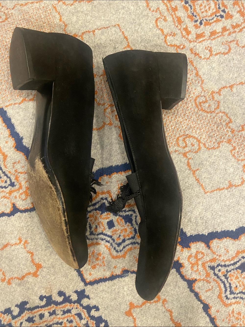 Salvatore Ferragamo Black Suede Tassel Loafers - Picture 7 of 9